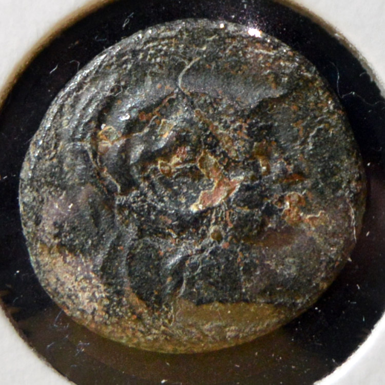 Help-For-Attribution-#2:-Greek-Bronze-Ae17,-Helmeted-Bust-Right,-Countermarked,-Tree/Leaves-Reverse?