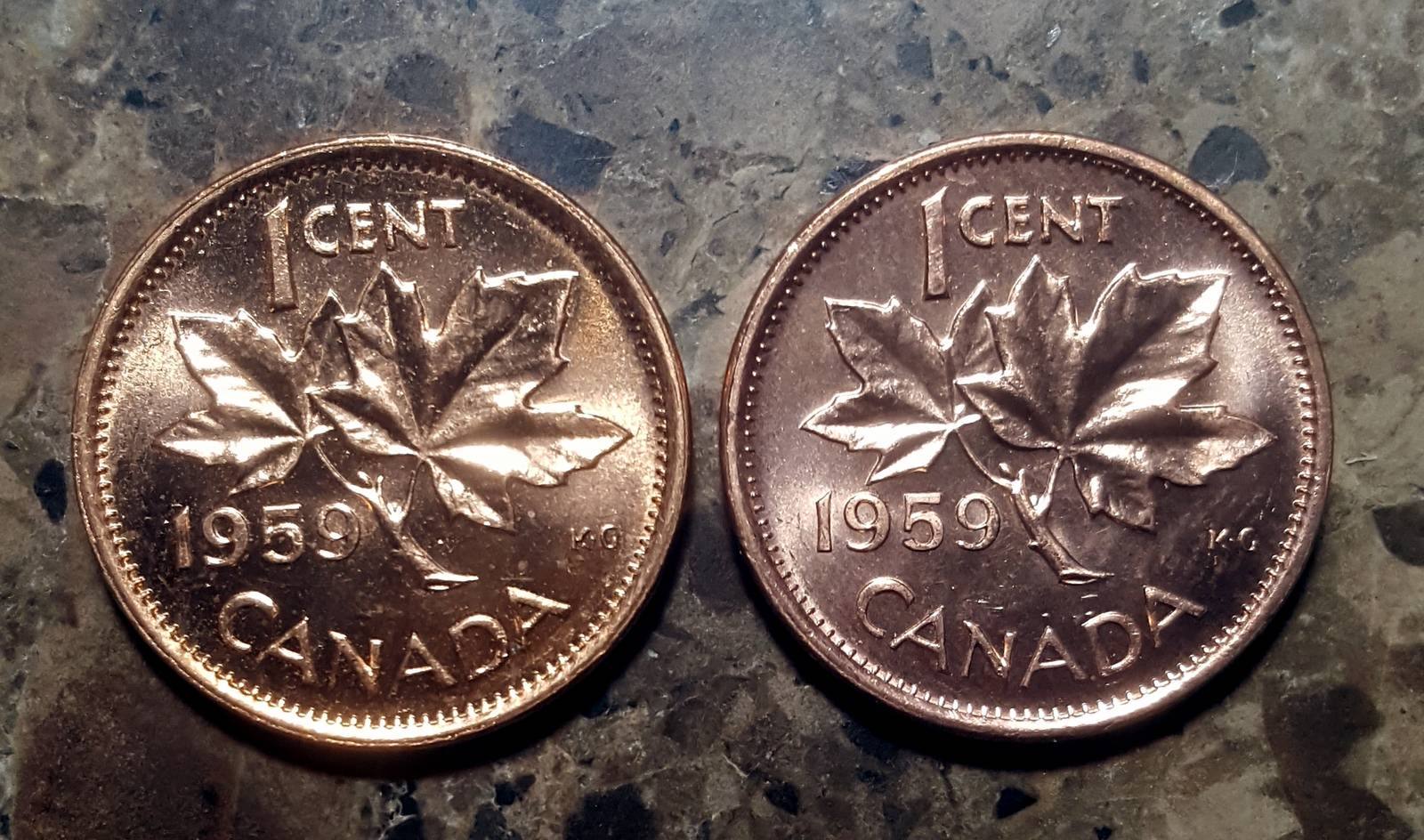 1959-1-Cent-Pointed-5-And-Blunt-5-Varieties!