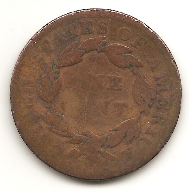 1835-Head-Of-1836-Large-Cent-With-Huge-Obverse-Cud-N-19?