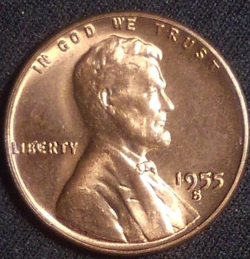 2nd-1955-S-BIE-Lincoln-Cent-MS-Red--Ldb4-1955-S-006B-4-Dh,-Cohen-#55-Sb906