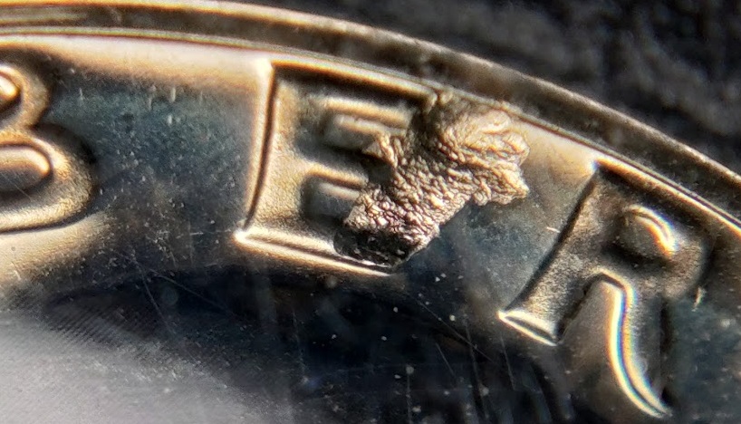 1970-S-25c-Washington-Quarter-Proof-Struck-Through-Glob-Of-Grease