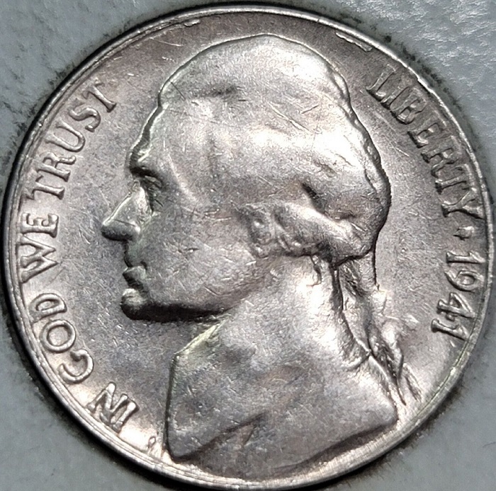 1941-S-Jefferson-Nickel-With-Bizarre-Obverse-Smoothness-And-Distortion.