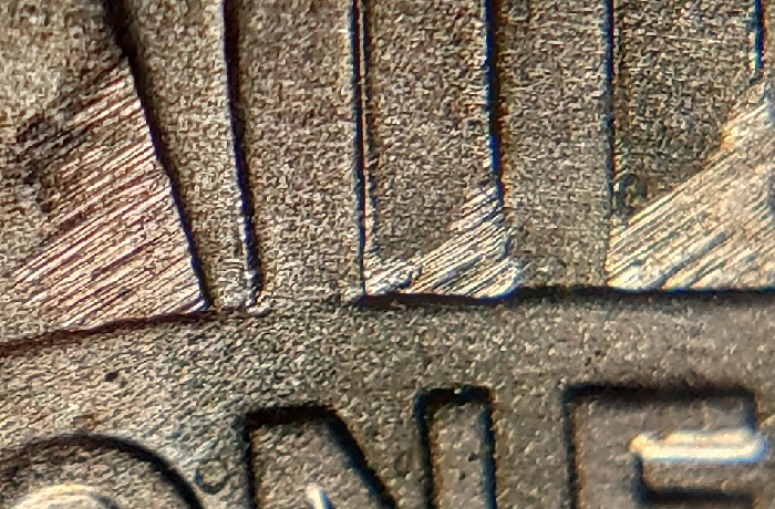 2023-P-Lincoln-Cent-With-Nice-Feeder-Finger-Die-Scrapes-.-Or?