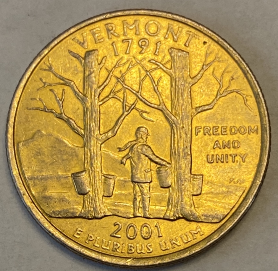 2001-Vermont-Quarter-Looks-Gold-Plated.