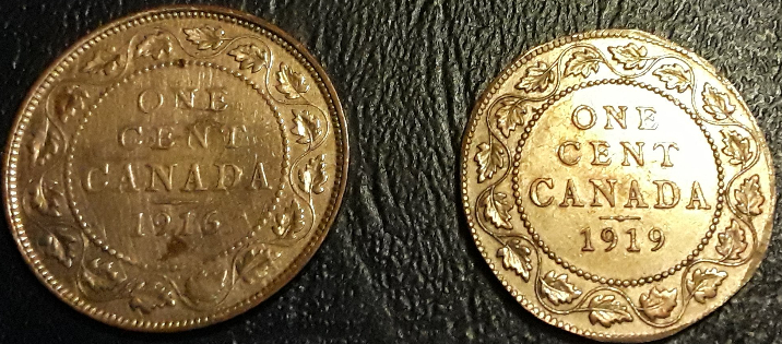 1916-And-1919-Large-Cent,-Made-Of-Nickel?