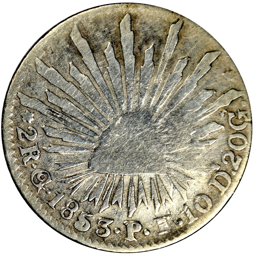 1853-Mexico-2-Reales-Overdate/Variety?