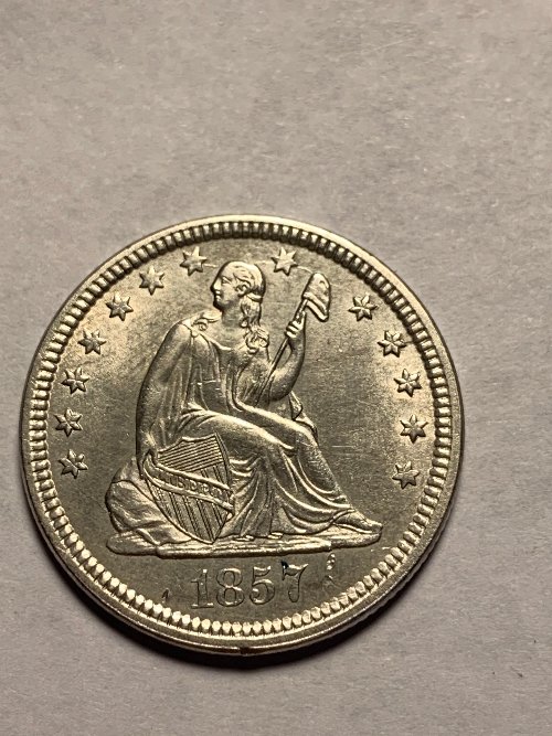 1857-Seated-Quarter-For-Grading
