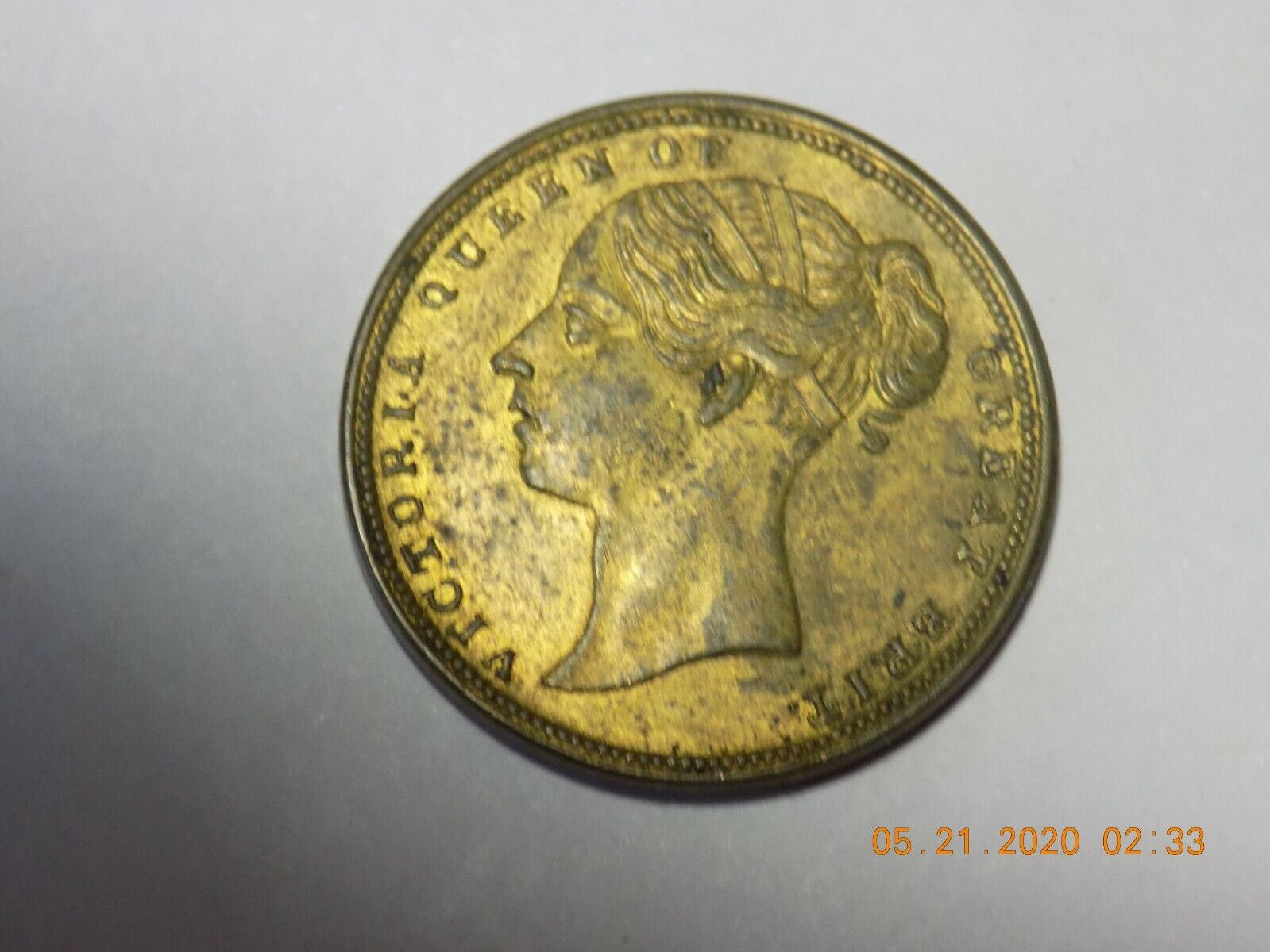 Queen-Victoria,-Looks-To-Be-Bronze,-22mm,-Unknown?-Id:-Likely-German-Gaming-Token