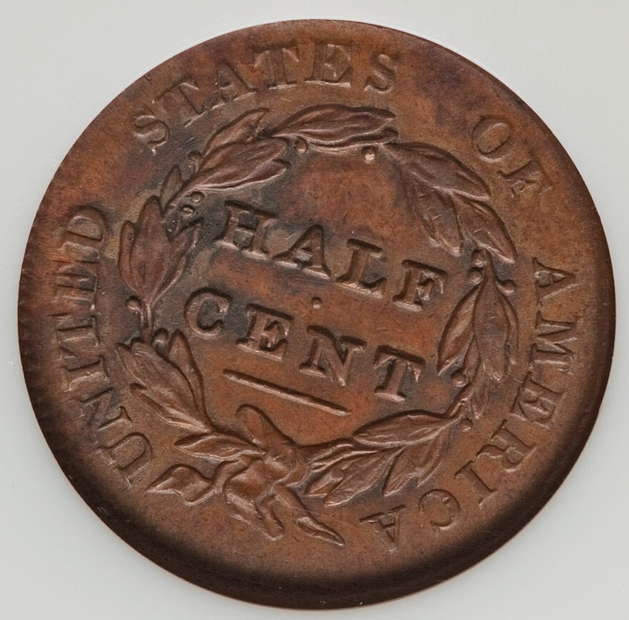 1829-Classic-Head-Half-Cent-NGC:-Lowest-Coin-Of-The-Realm