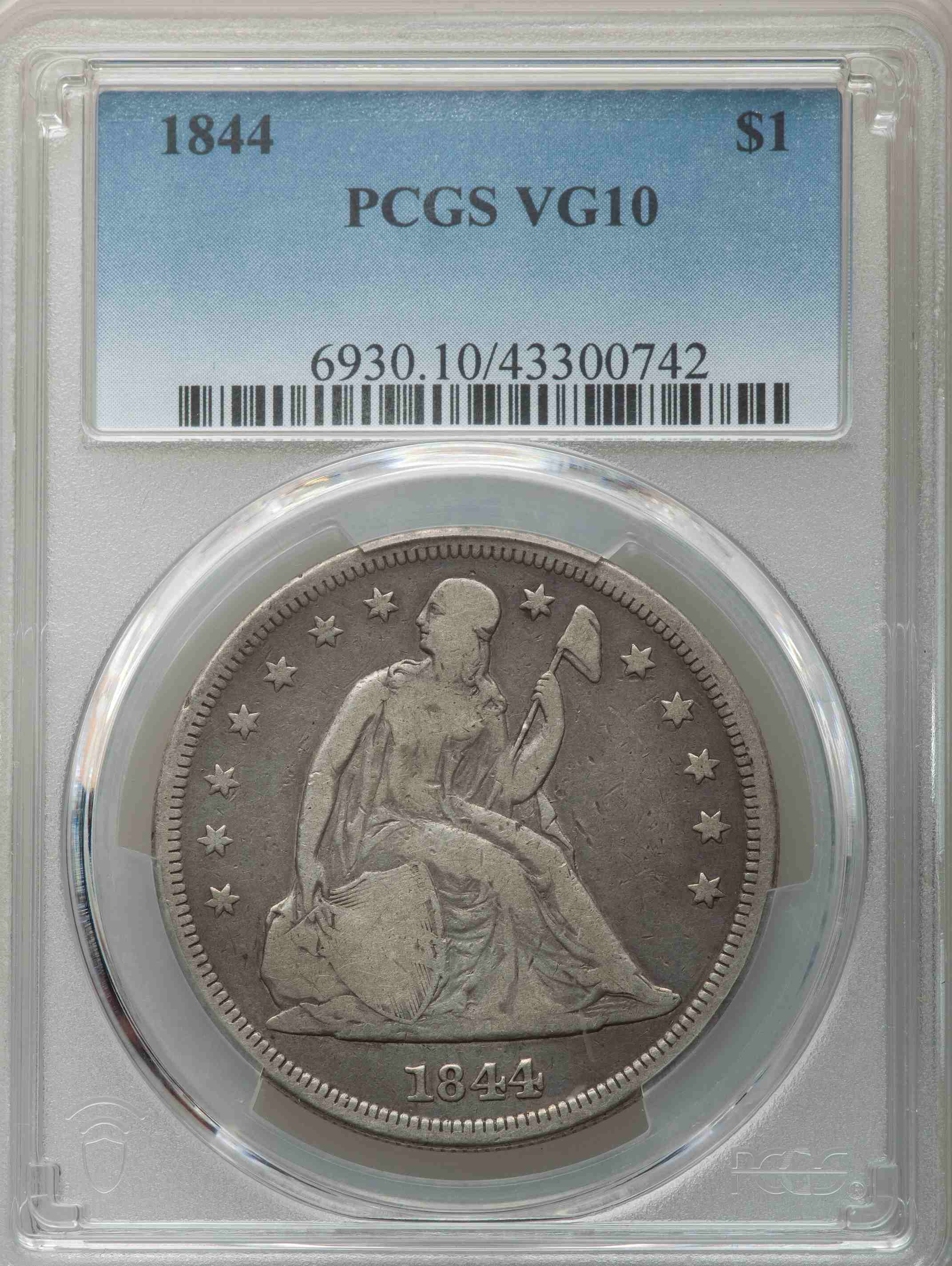 1844-Seated-Liberty-$1,-Reflecting-Decades-Of-Honest-Commerce