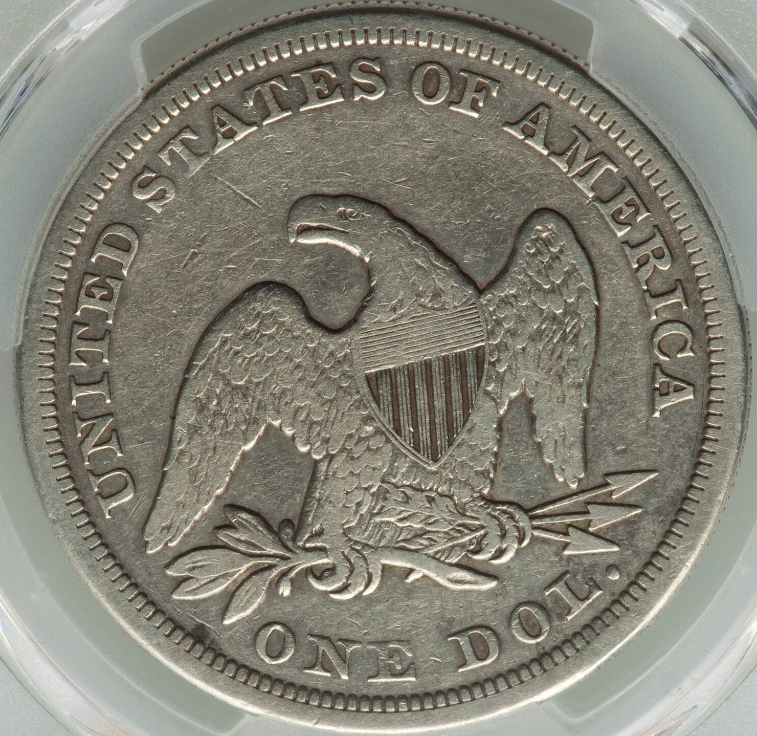 1855-Seated-Liberty-$1-PCGS:-A-Dickensian-Tragedy-Of-Surfaces