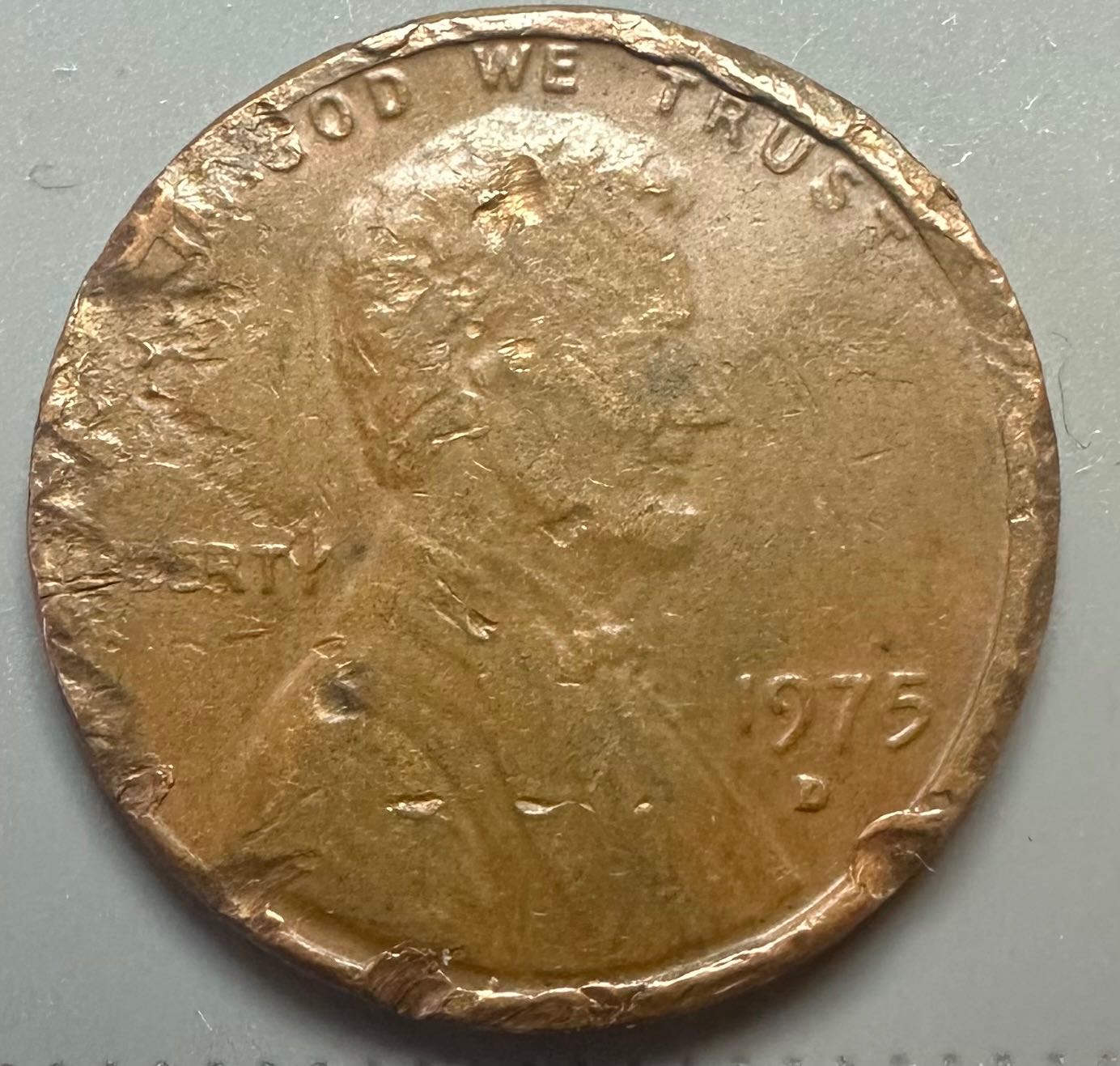 1975-D-US-Penny---Heavily-Damaged