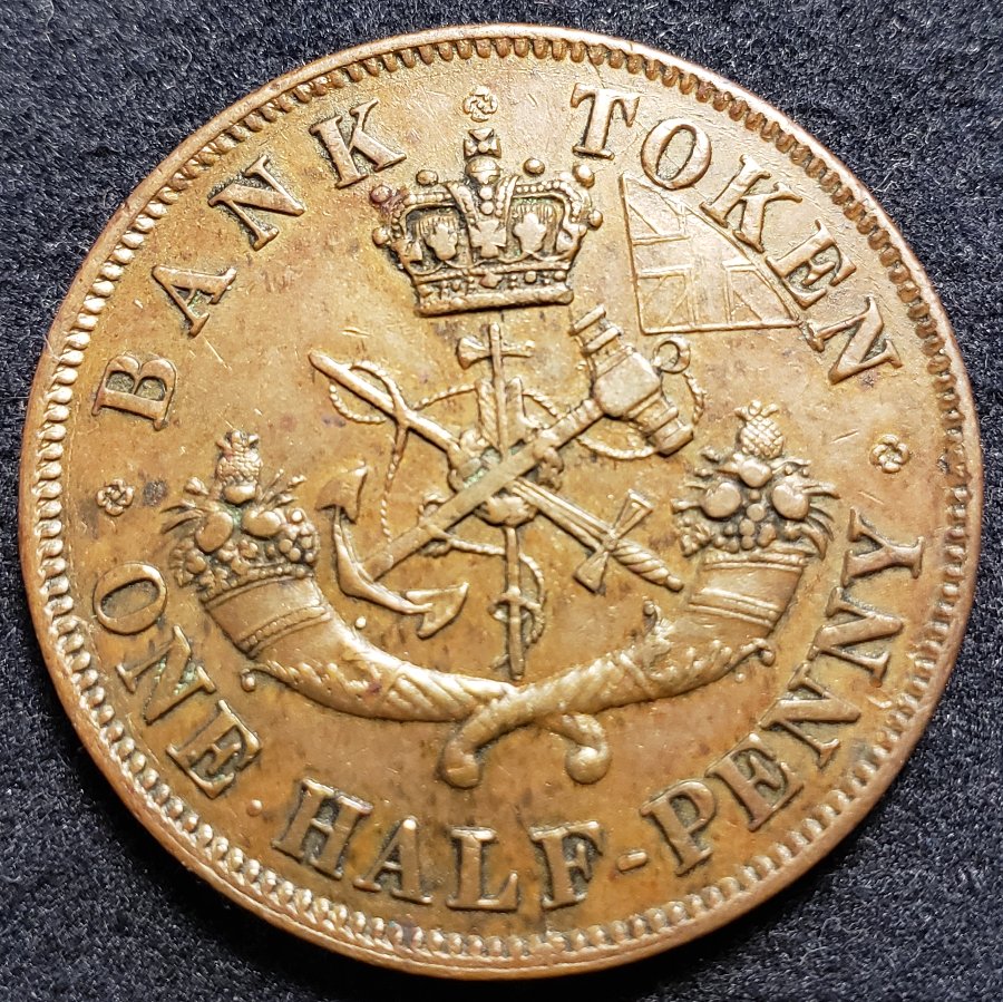 1852-Bank-Of-Upper-Canada-Half-Penny-Token---Doubling