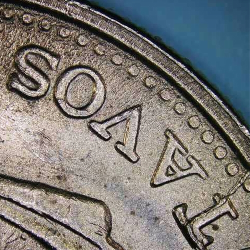 Colombia-1966-50-Centavos-Retained-Die-Break
