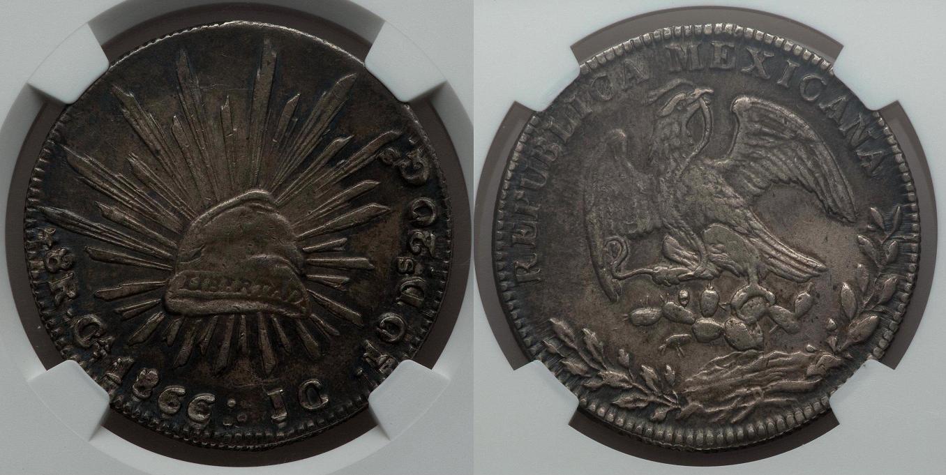 1866-CA-Jc-8-Reales-PCGS-Certified-XF