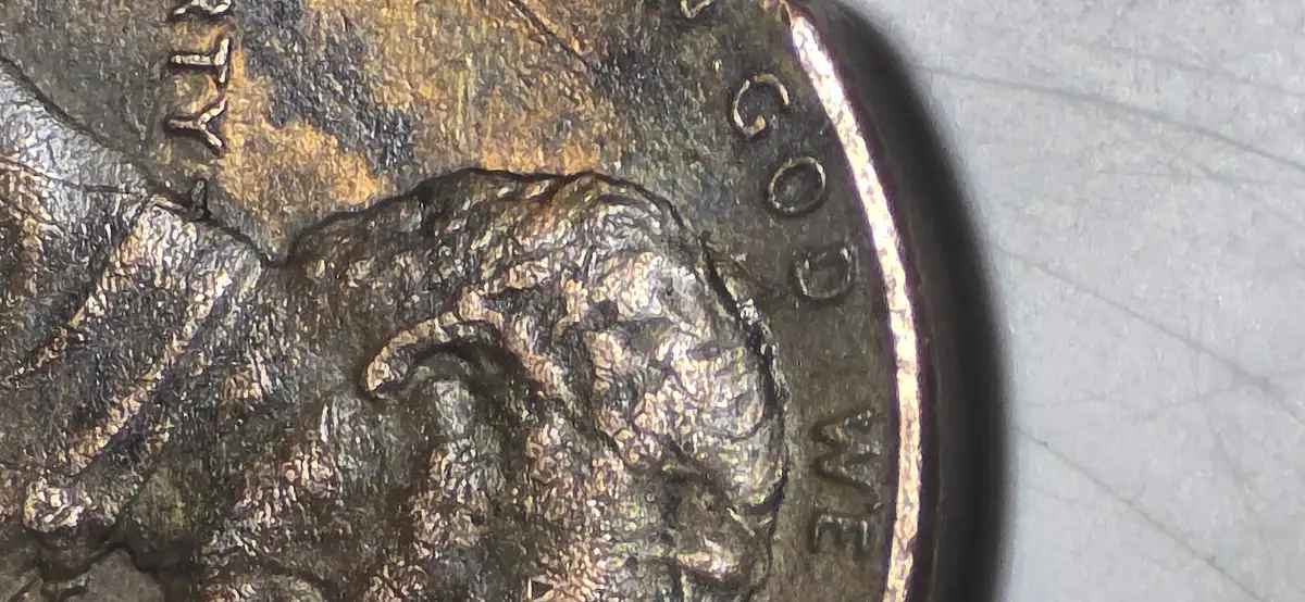 1988-Penny-DDO-/Ddr,-Off--Center-Strike,-Spiked-Head-Obverse-Die-Crack,-Double-Clipped-Planch