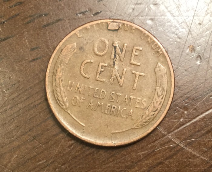 1945-Wheat-Penny-Rectangular-Slag-On-