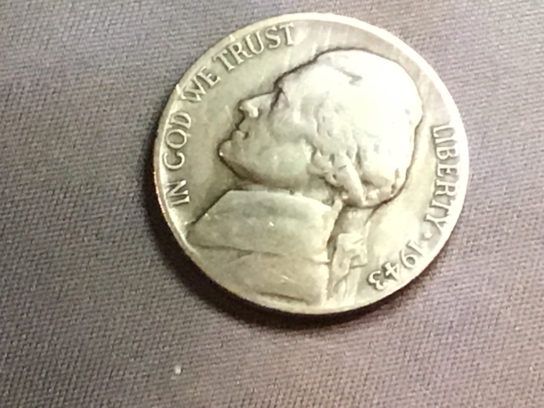 1943-P-Nickel---Transitional-Copper?--Weight-4.81-Grams