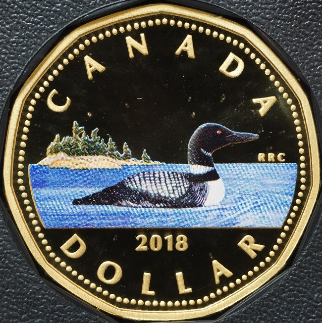 2018-Canada-Loonie-Colorized