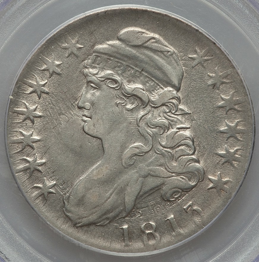 PCGS-True-View-Toned-1814-50c-XF40-Question-Interesting-Clash-Draped-Bust