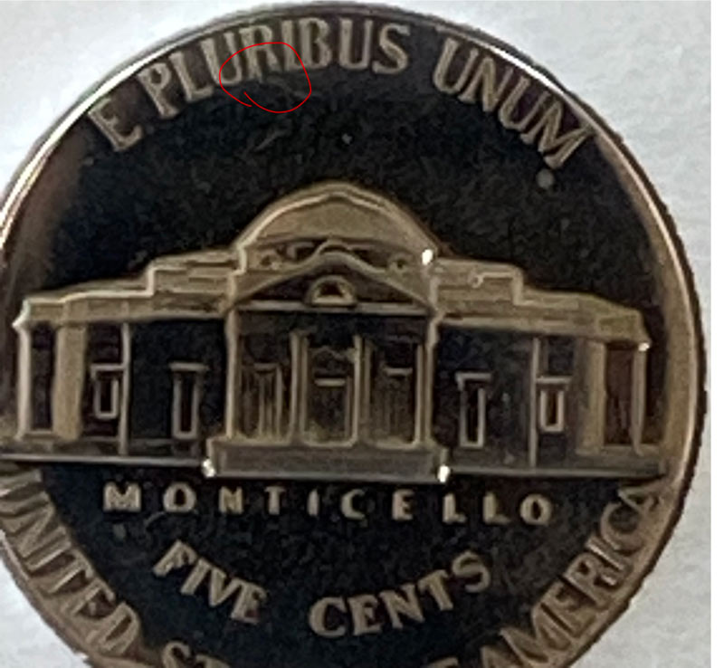 1969-S-Proof-Nickel---Heavy-Thickening-At-The-Base-Of-The-Type-Variety,-Damage-Or-An-Error?
