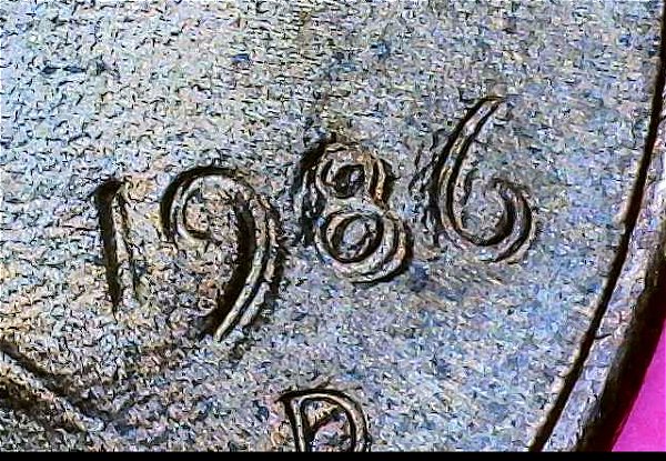 1986-D-Lincoln-Penny-Machine-Doubling-/-Rim-Ridge