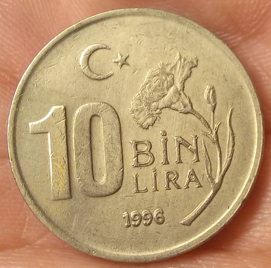 Turkey,-10-Bin-Lira-1996---Lovely-DDR.