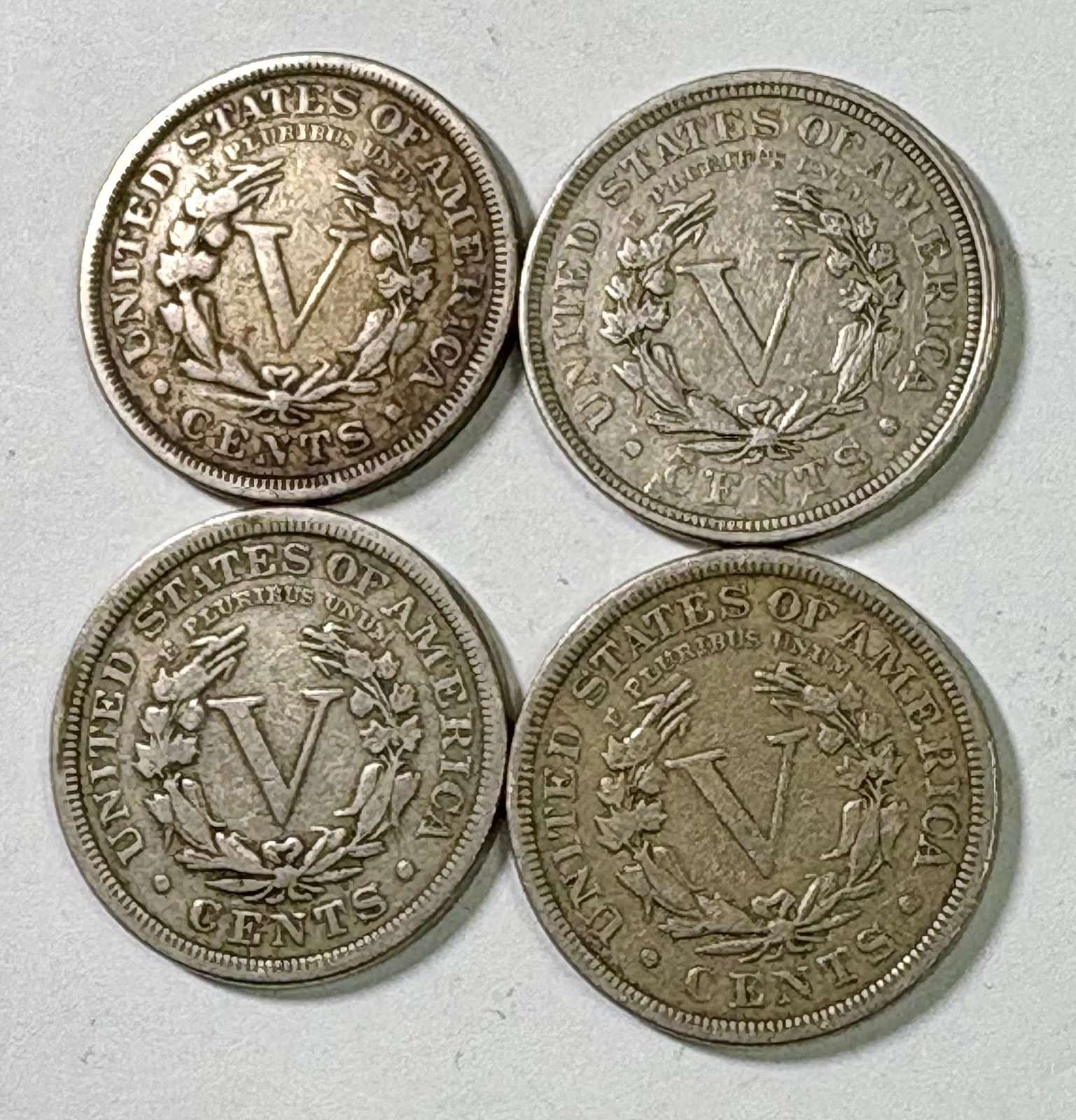 1892-1896-1897-&-1900-Liberty-Nickel-Lot---General-Opinion