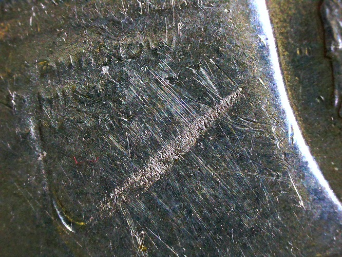 1950-D--Franklin-Half-Dollar--Planchet-Flaw-Or-PMD?