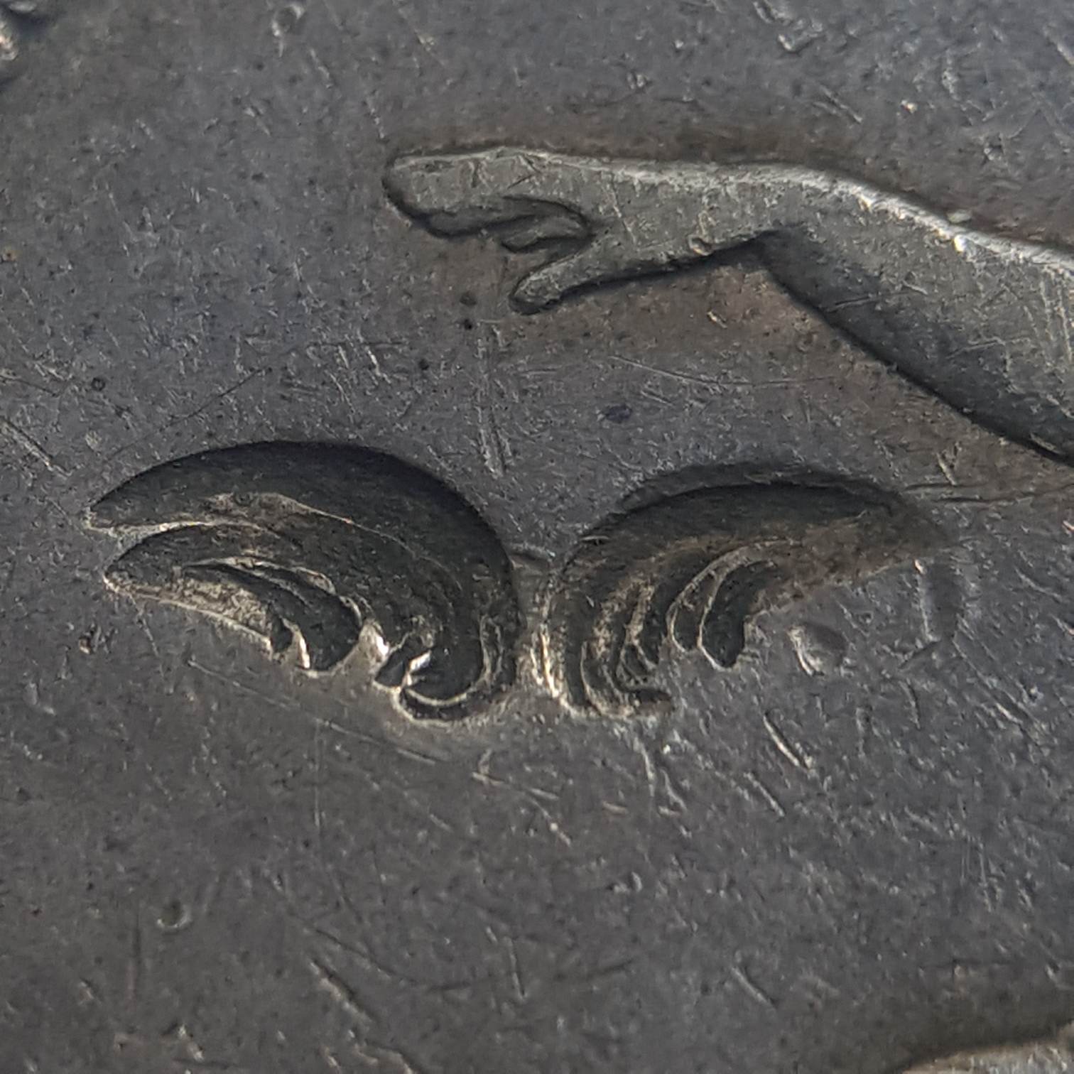 Switzerland---5-Francs-1874.---Chop-Marks,-Counter-Stamped?
