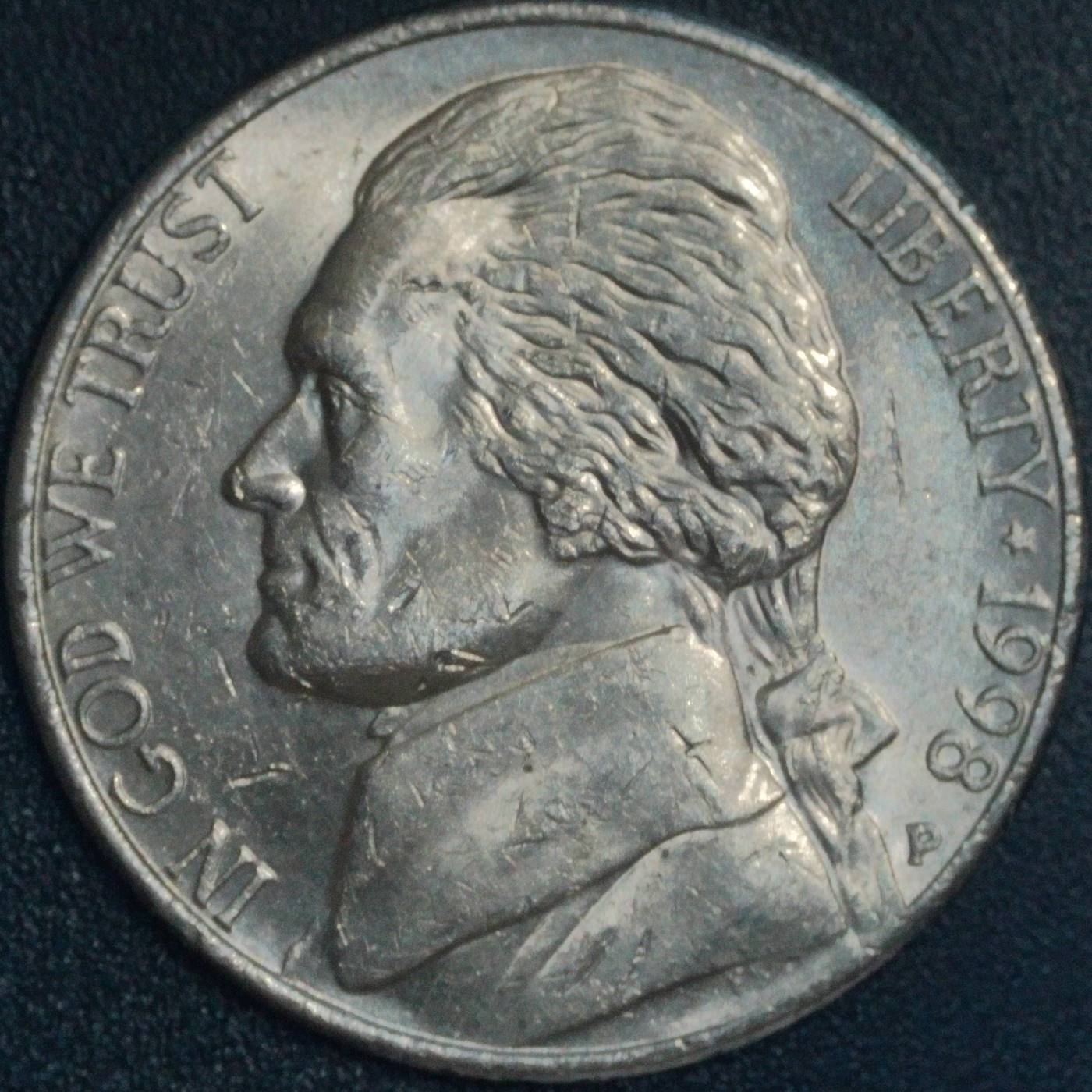 1998-P-Jefferson-Nickel:-Oddity-On-Door-Of-Memorial