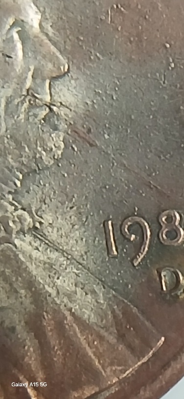Lincoln-Cent-1989-D-With-Double-Color,-Long-Die-Crack.