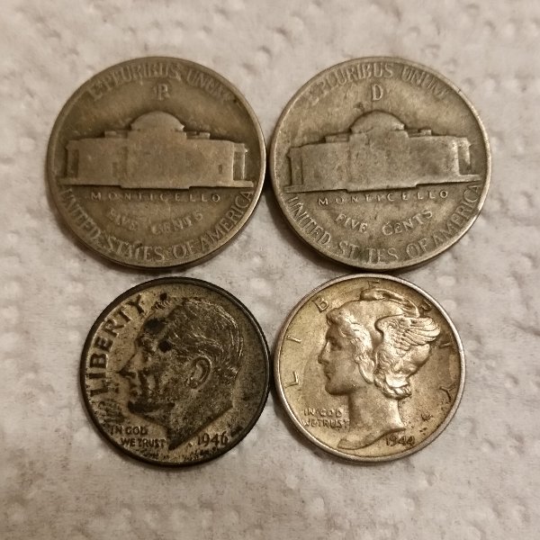 Collection-Hunt:-1943,44-Warn-Nickels,-1946,44-Dime
