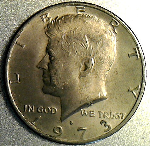 1973-D-Kennedy-Half,-Die-Crack-On-Y