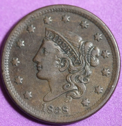 1838-Coronet-Head-Large-Cent