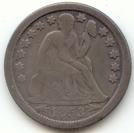 1853-O-Seated-Liberty-Dime