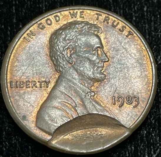 1983-P-Lincoln-Cent-With-Strange-Looking-Error