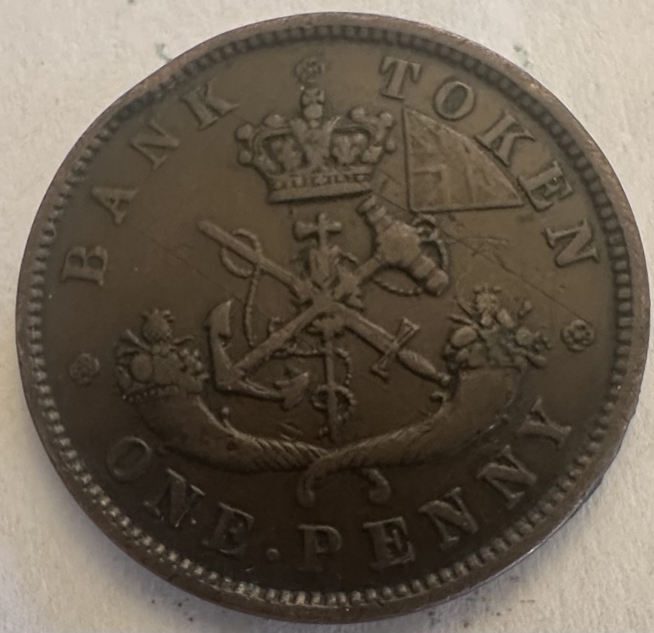 1850-Bank-Of-Upper-Canada-Bank-Token-One-Penny
