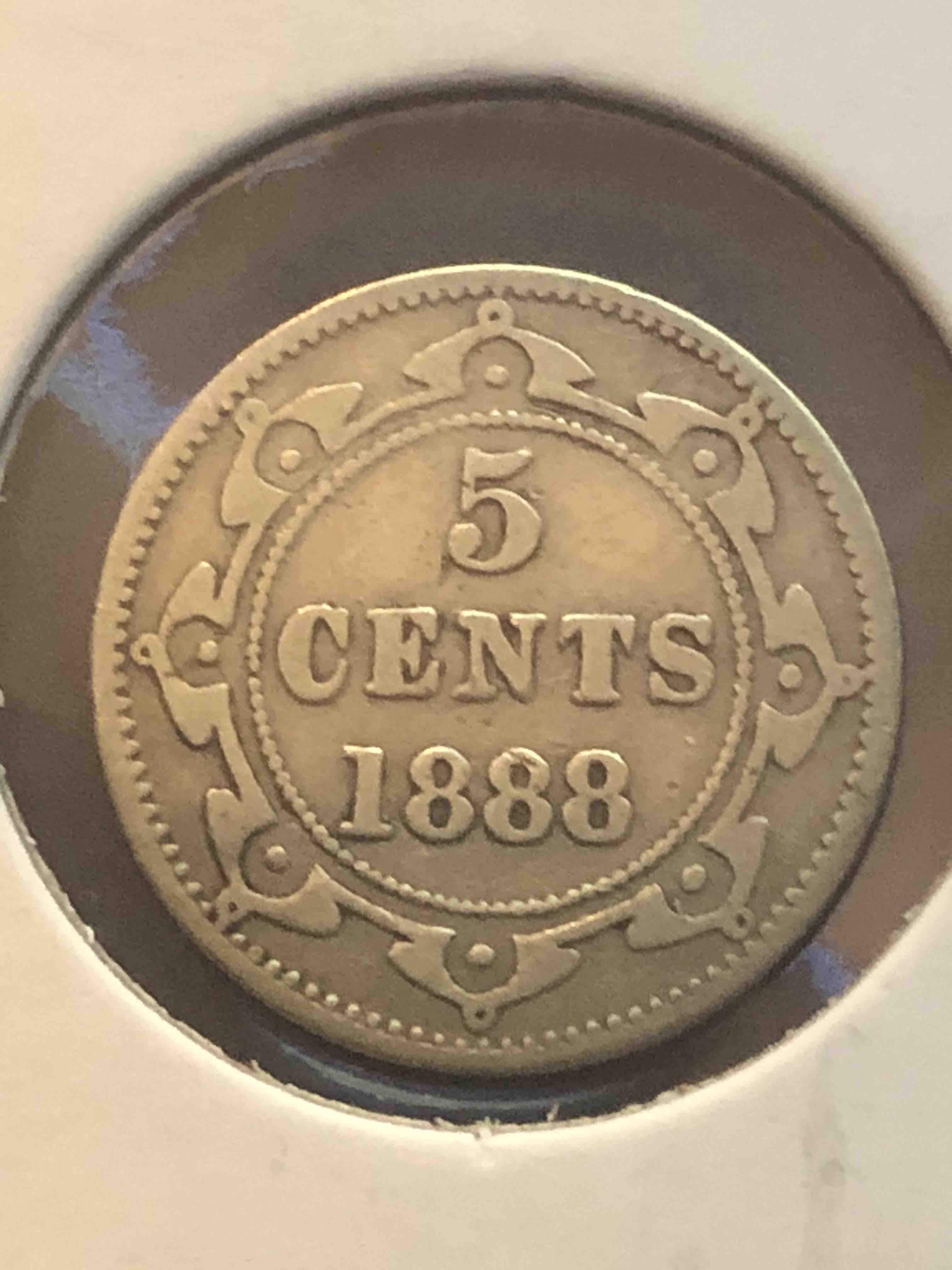1888-Newfoundland-5-Cent,-Obverse-2