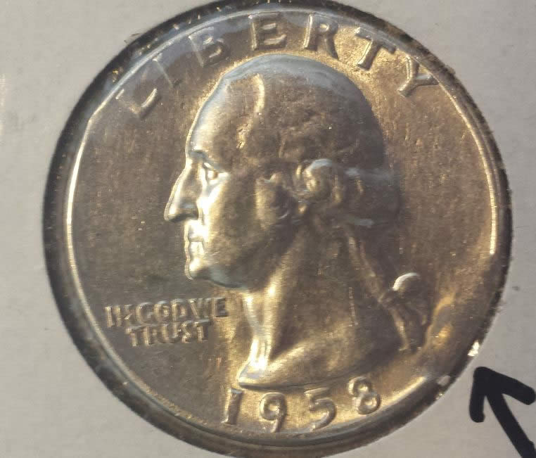 1958-Washington-Quarter-With-Clip-And-Blakesley