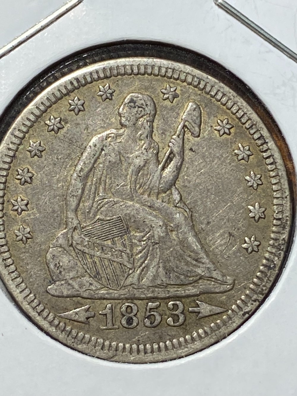 1853-Liberty-Seated-Quarter---For-Grading-Help
