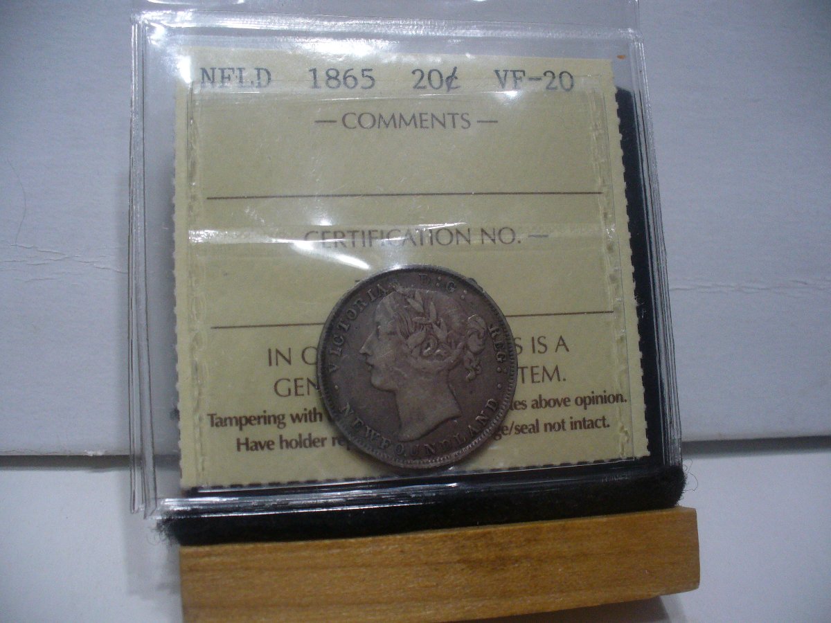 1865-Newfoundland-20-Cent-Piece.-Graded-By-NNC