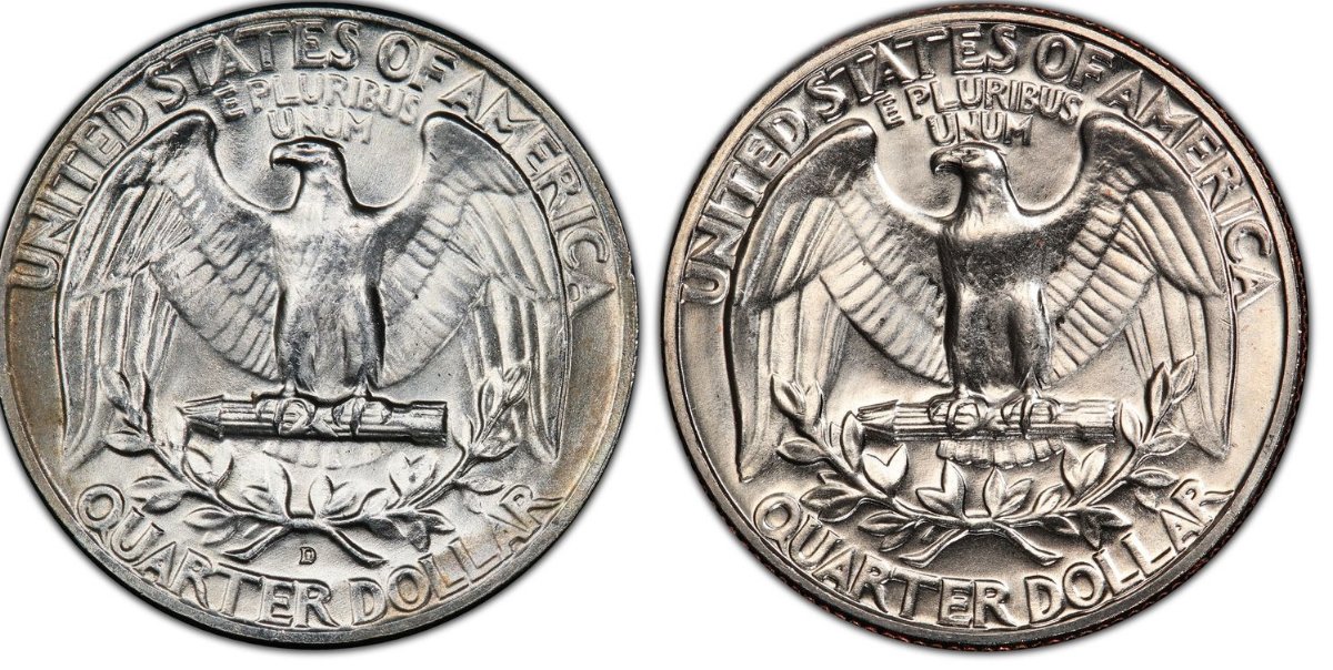 Business-Strike-Washington-Quarter-1972-D-Struck-On-1964-D-Type-A-Dies