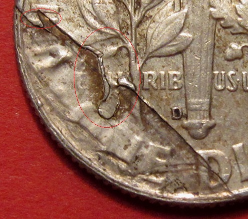 1964-D-Roosevelt-Dime-Mint-Error---Lamination-Loss