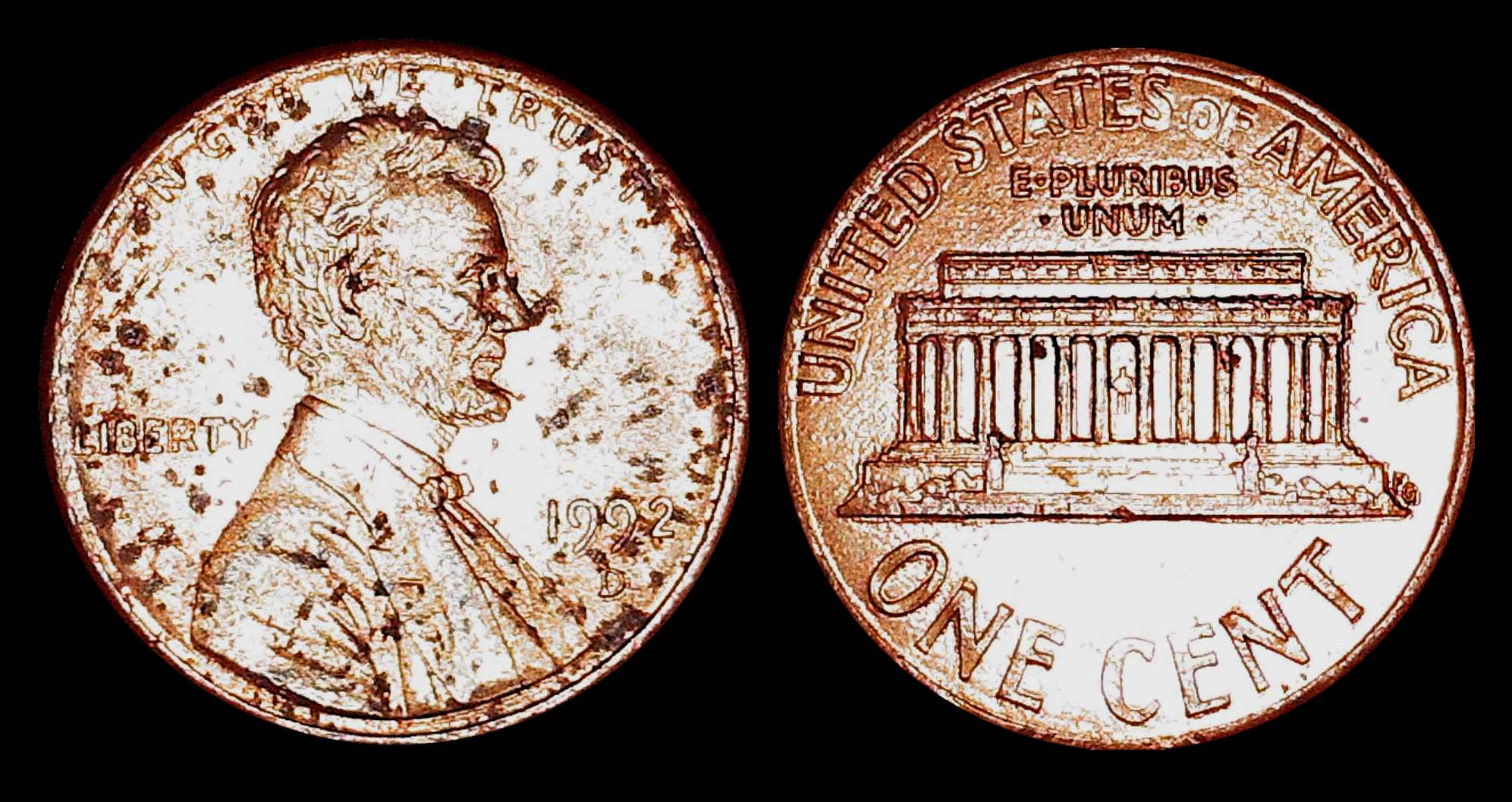 Lincoln-Cent---1992-D---Interesting-Die-Crack