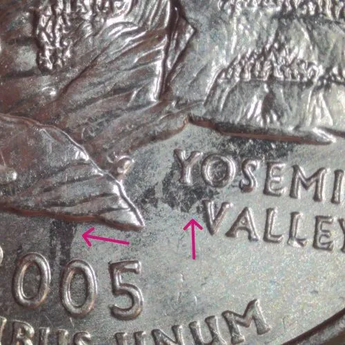 2005-P-Quarter-/-Multiple-Strike-Through-Grease-Obverse-And-Reverse
