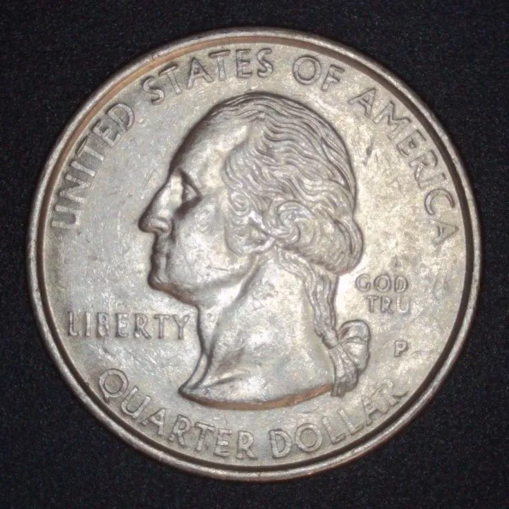 1999-P-Delaware-Quarter-/-Struck-Through-A-Lot-Of-Grease