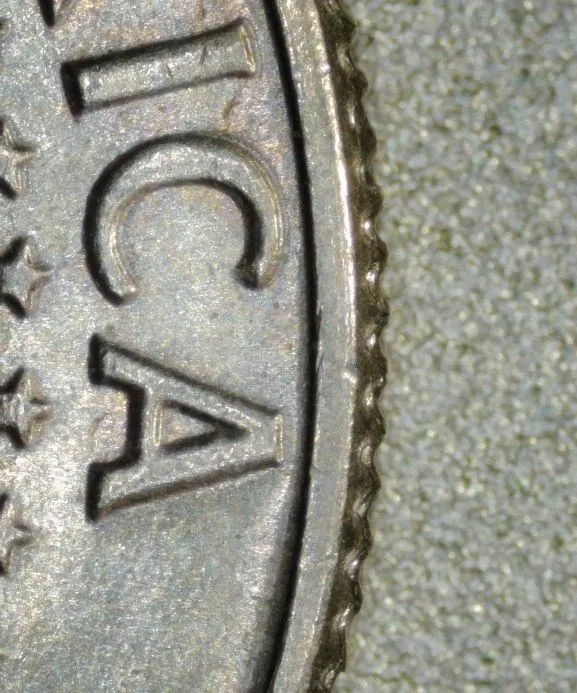 1990-D-Kennedy-Half-/-Unusual-Crenellated-Rim