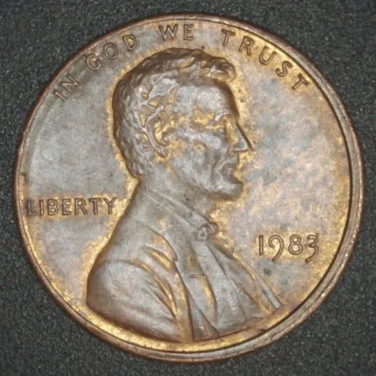 1983-P-LMC-Penny-/-Struck-Through-Dropped-Filling-/-Dropped-Letter-