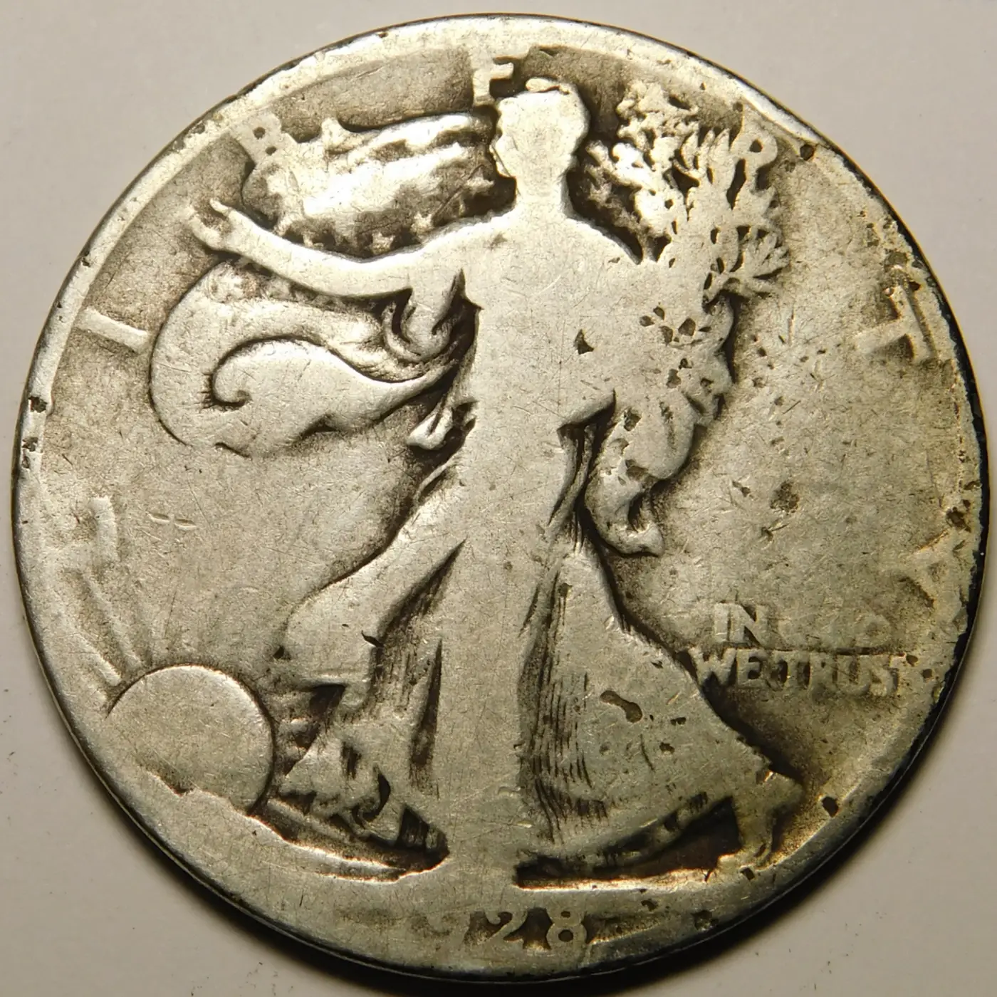 1928-S-Walking-Liberty-Half-With-Odd-Looking-S,-Just-PMD-Hit?
